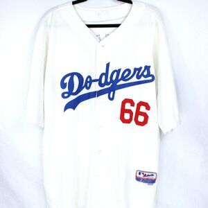 LA DODGERS MAJESTIC AUTHENTIC COOL BASE WHITE APPLIQUE YASIEL PUIG 66 SIZE 54